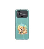 POCO C40 ile Uyumlu Splash Köpek Tasarımlı Şeffaf Silikon Kılıf