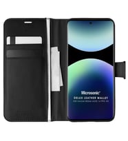 Microsonic Xiaomi Redmi Note 14 Pro 4G Kılıf Delux Leather Wallet Siyah (Siyah)