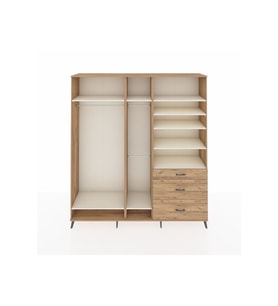 Hyperion Dolap 9 Raflı 3 Çekmeceli 3 Askılı 220x44x243 Çam-Aytaşı/Çam