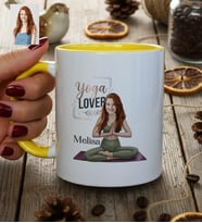 Kişiye Özel Karikatürlü Yoga Lover Motivasyon Kupa Bardak Doğum Günü Hediyesi