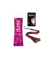 Durex Kiraz Aşkı 50 ml Jel + Kırmızı Püsküllü Deri Kırbaç + Hediye