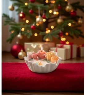 Mumelia Candles Bal Kabak - Doğal Soya Taştozu Tabak Tasarım Dekoratif Mum
