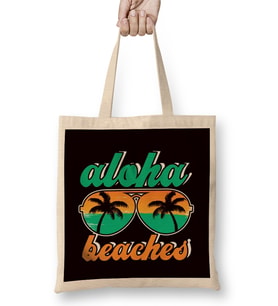 Aloha Vacation Beach Travel Trip Hawaii Island Ocean Summer Bez Çanta Uzun Saplı
