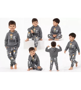 Northcity 2-5 Yaş Kapşonlu Baskılı Çocuk Takımı - Antialerjik ve Bebek Dostu Giyim