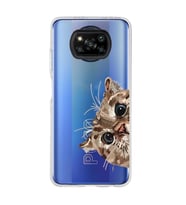 Poco X3 Pro Uyumlu Tatlı Kedi Desenli Şeffaf Telefon Kılıfı