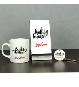 Radyoloji Teknikeri Üçlü Set (Kupa + Telefon Standı + Anahtarlık)