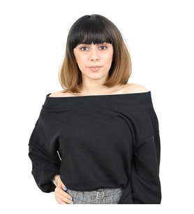 Kısa Küt Perçemli Fiber Sen Peruk / Siyah / Karamel Ombreli