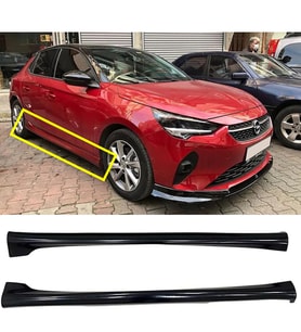 Opel Corsa F Yan Marşpiyel Seti Mat Siyah Plastik 2 Adet 2019 2020 2021 2022 2023 2024