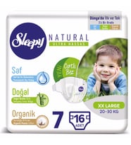 Sleepy Natural Bebek Bezi 7 Numara XXLarge 16 Adet 20-30 Kg