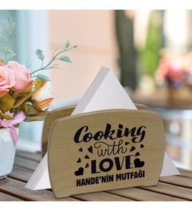 BK Gift Kişiye Özel İsimli Lüks Ahşap Peçetelik-4