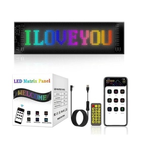 Led Matrix Panel Orta Boy Dijital Kayar Rgb Ekran Kumandalı Mobil Uygulamalı 60X12 cm