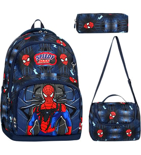 okul çantası seti İlkokul Okul Çantası + Termal Beslenme Çantası + Kalemlik (SPIDERMAN ÖRÜMCEK ADAM)