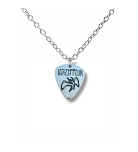 Led Zeppelin Efsanevi Rock Grubu Pena Şeklinde Çift Taraflı Rock İşaretli Unisex Metal Kolye (Gümüş)