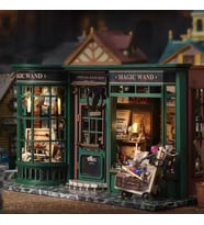CuteBee Magic House - Book Nook Sihirli Kütüphane Kiti - 3D Ahşap Puzzle - Dollhouse - DIY Minyatür Kitaplık Dekorasyonu Maket Seti (F32B) - Sihirli Ev