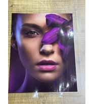 22X17 CM DİKİŞ İLE UYGULANAN MOR ÇİÇEKLİ KADIN ŞEFAF BASKI DİKİŞ AKSESUARI
