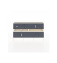 Arges Konsol 5 Raflı 4 Çekmeceli 4 Kapaklı 176x30x99 Aytaşı-Antrasit