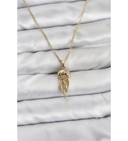 316L Çelik Zincir Gold Renk Deniz Anası Model Zirkon Taşlı Kadın Kolye 5886 - SSSSSS6679-3742
