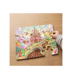 Şeker Diyarı Rüyası Tasarımlı 24 Parça Ahşap Çocuk Puzzle
