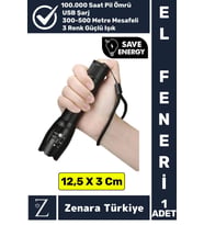 Profesyonel Kamp Avcı Güvenlik Okul Deprem Balıkçı Güçlü Işık 3 Mod Aydınlatma Şarjlı Mini EL FENERİ