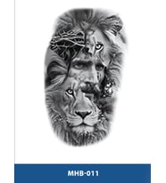 MHB-011 ORTA BOY ASLAN VE YÜZ DESEN GEÇİCİ DÖVME-TATTO