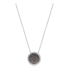 EMILIANO JEWELLERY Zirkon Taşlı Pırlanta Montür Gümüş Rengi Kaplama Yuvarlak Kolye