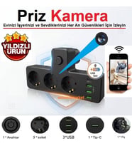 Akım Korumalı 3'Lü Priz Wifi Ev Güvenlik Kamerası (Dünyanın Heryerinden Canlı Izlenir+Kayıt Yapar)