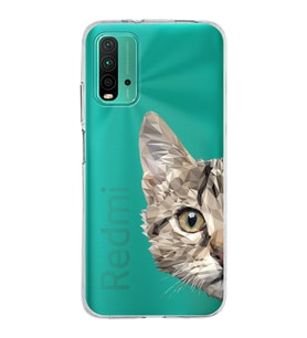 Xiaomi Poco M3 Uyumlu Kapak Catface Tasarımlı Şeffaf Silikon Kılıf