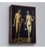 Çerçeveli Albrecht Dürer - Adem İle Havva Tablo - Adam and Eve (Beyaz)