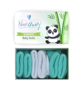 Novibaby 3'lü Bambu Yenidoğan Bebek Çorap I Minty I 0-6 ay (Karışık)