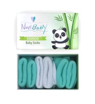 Novibaby 3'lü Bambu Yenidoğan Bebek Çorap I Minty I 0-6 ay (Karışık)