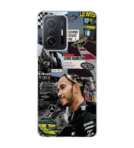 Xiaomi Mi 11T - 11T Pro Uyumlu Lewis Hamilton Kolaj Tasarımlı Şeffaf Telefon Kılıfı