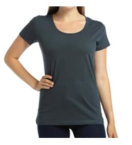 Bant Giyim - Açık Bisiklet Yaka Füme Kadın Tişört T-shirt