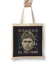 Dads Army Pike Tell Mum Christmas Knit Pattern Bez Çanta Uzun Saplı