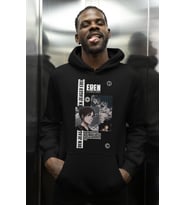 Eren Yeager Attack On Titan Baskılı Unisex Oversize Anime Karakter Hoodie