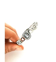 kadın baget zirkon taşlı çelik bileklik (Gümüş)