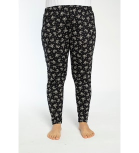 Büyük Beden Cepli Viskon Yazlık Pijama Altı y9 (Siyah)