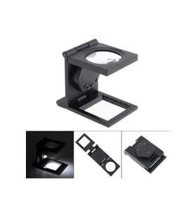 Led Işıklı Lup Mercek Metal Katlanır Ölçekli Kılıflı Büyüteç