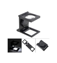 Led Işıklı Lup Mercek Metal Katlanır Ölçekli Kılıflı Büyüteç