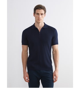 LCWAIKIKI Classic Lacivert Polo Yaka Erkek Triko Tişört