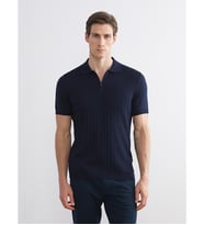 LCWAIKIKI Classic Lacivert Polo Yaka Erkek Triko Tişört