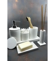 betonmall Beyaz Beton Banyo Seti