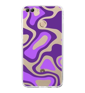 Huawei Y9 2018  Kamera korumalı Kapak Renkli Desen Tasarımlı  Şeffaf Kılıf