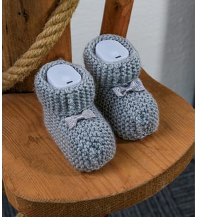 Örme Yenidoğan Bebek Patiği Unisex - Yenidoğan Patik (Gri)