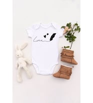 Unisex Bebek Kuş Tüyü Love Baskılı Body Zıbın