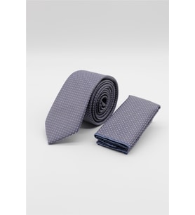 Gri-Mavi Desenli 6 Cm Kravat 1090255121