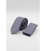 Gri-Mavi Desenli 6 Cm Kravat 1090255121
