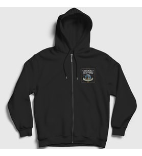 Presmono Unisex Siyah Black Country Communion 2 Fermuarlı Kapüşonlu Sweatshirt 446158tt