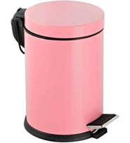 Vinoks Premium Serisi 12 Litre Hacimli Paslanmaz Banyo-Mutfak Pedallı Çöp Kovası Pembe, 12l