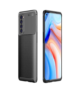 Oppo Reno 4 Pro 4G Kılıf Esnek Soft Karbon Tasarım Legion Serisi (Siyah)