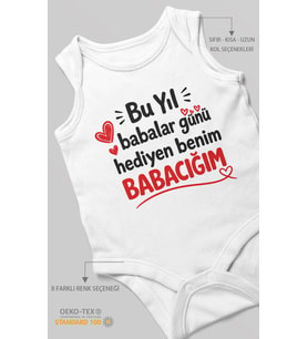 Babaya Özel Sıfır Kollu Bebek Body %100 Pamuk